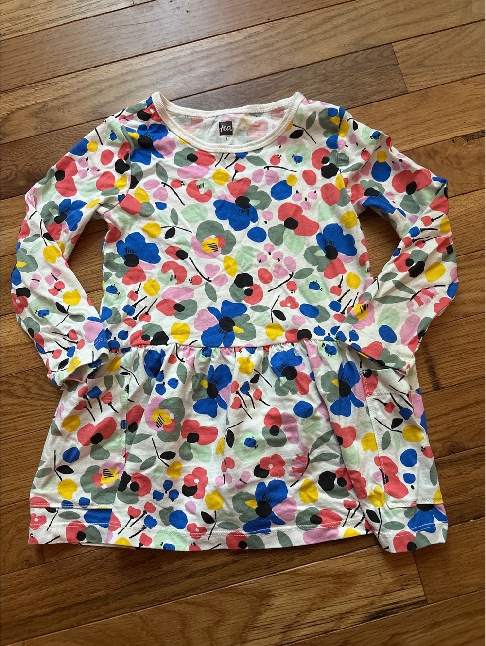 Tea collection girls Swedish florals print dress/tunic 2t